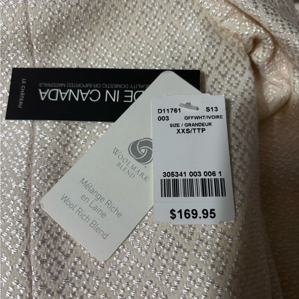 Le Chateau white wool trench coat xxs nwt - Picture 16 of 16